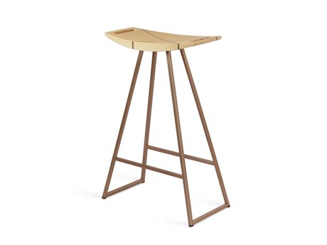 Tronk Design Maple Wood Rose Copper Counter Stool