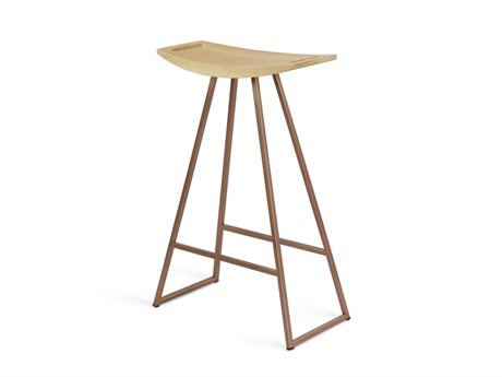 Tronk Design Maple Wood Rose Copper Counter Stool