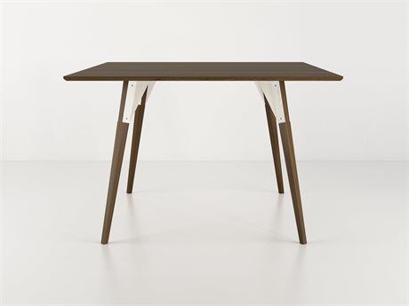 Tronk Design Square Wood White Dining Table