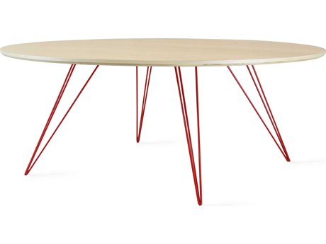 Tronk Design Williams Round Wood Maple Red Coffee Table