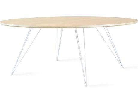 Tronk Design Williams Round Wood Maple White Coffee Table