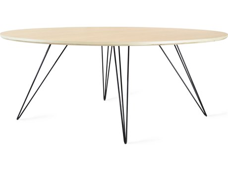 Tronk Design Williams Oval Wood Maple Black Coffee Table