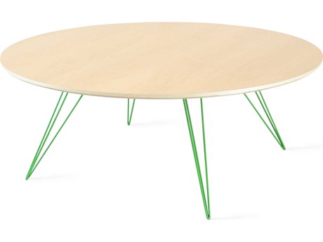 Tronk Design Williams Oval Wood Maple Green Coffee Table