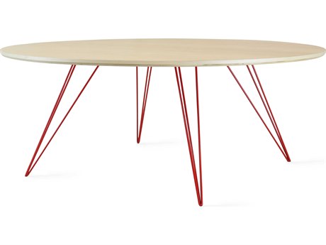 Tronk Design Williams Oval Wood Maple Red Coffee Table