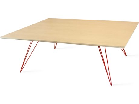 Tronk Design Williams Rectangular Wood Maple Red Coffee Table