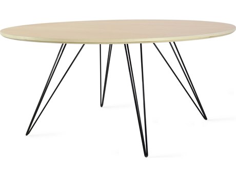 Tronk Design Williams Round Wood Maple Black Coffee Table