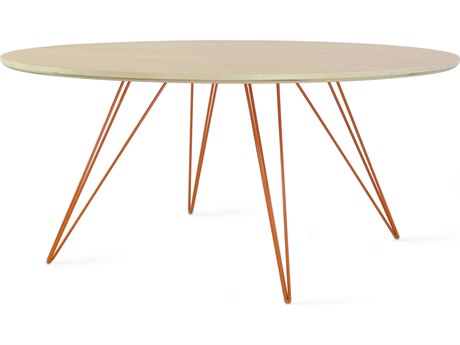 Tronk Design Williams Round Wood Maple Orange Coffee Table