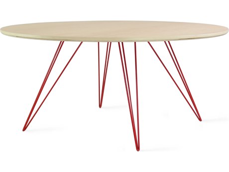 Tronk Design Williams Round Wood Maple Red Coffee Table