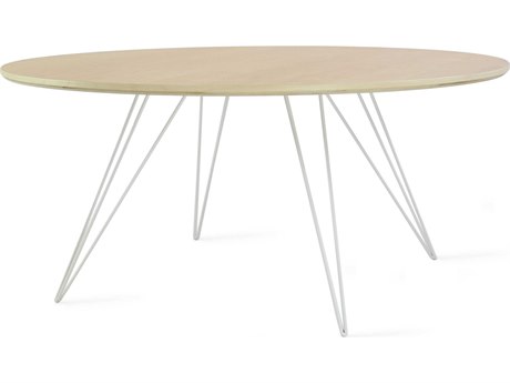 Tronk Design Williams Round Wood Maple White Coffee Table