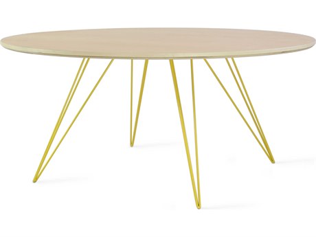 Tronk Design Williams Round Wood Maple Yellow Coffee Table