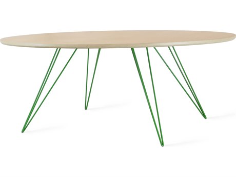 Tronk Design Williams Oval Wood Maple Green Coffee Table