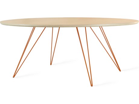 Tronk Design Williams Oval Wood Maple Orange Coffee Table