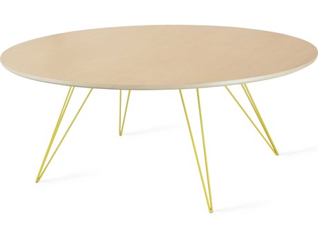 Tronk Design Williams Oval Wood Maple Yellow Coffee Table