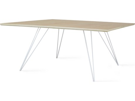 Tronk Design Williams Square Wood Maple White Coffee Table