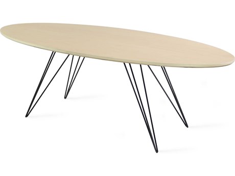 Tronk Design Williams Oval Wood Maple Black Coffee Table