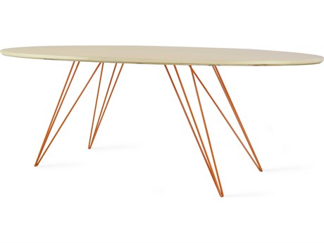 Tronk Design Williams Oval Wood Maple Orange Coffee Table