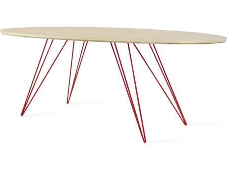 Tronk Design Williams Oval Wood Maple Red Coffee Table