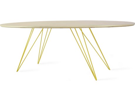 Tronk Design Williams Oval Wood Maple Yellow Coffee Table