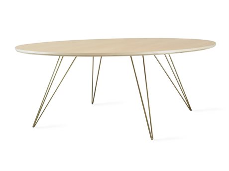 Tronk Design Williams Table Collection Oval Wood Brassy Gold Coffee