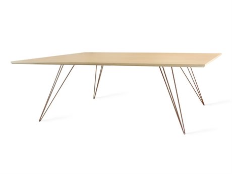 Tronk Design Williams Table Collection Rectangular Wood Rose Copper Coffee