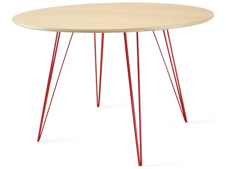 Tronk Design Williams Round Wood Maple Red Dining Table