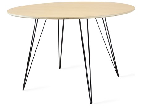 Tronk Design Williams Oval Wood Maple Black Dining Table