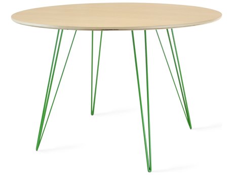 Tronk Design Williams Oval Wood Maple Green Dining Table
