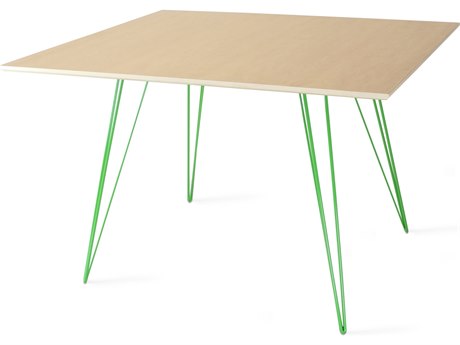 Tronk Design Williams Square Wood Maple Green Dining Table