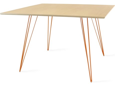 Tronk Design Williams Square Wood Maple Orange Dining Table