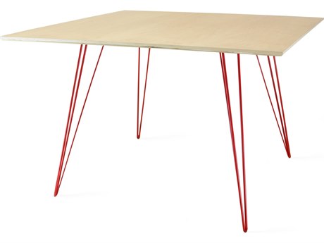 Tronk Design Williams Square Wood Maple Red Dining Table