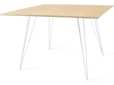 Tronk Design Williams Square Wood Maple White Dining Table