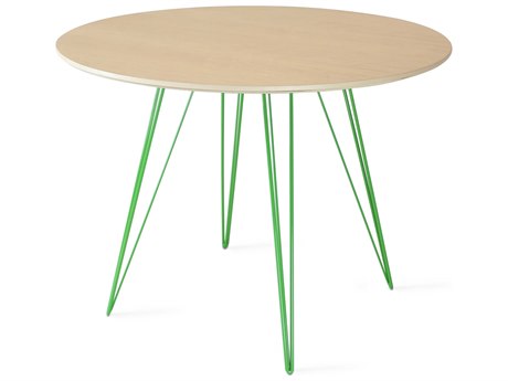 Tronk Design Williams Round Wood Maple Green Dining Table