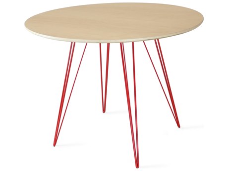 Tronk Design Williams Round Wood Maple Red Dining Table