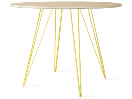 Tronk Design Williams Round Wood Maple Yellow Dining Table