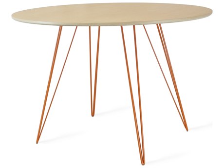 Tronk Design Williams Oval Wood Maple Orange Dining Table