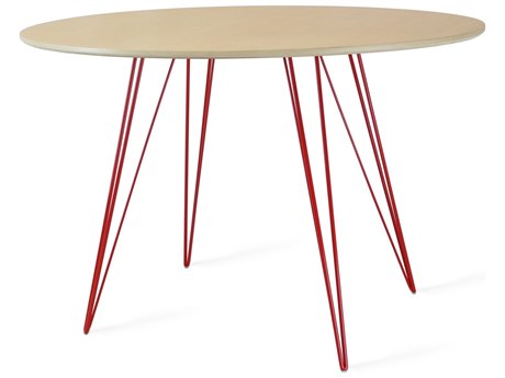 Tronk Design Williams Oval Wood Maple Red Dining Table