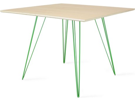 Tronk Design Williams Square Wood Maple Green Dining Table