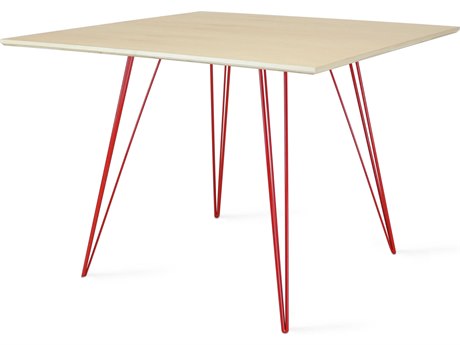 Tronk Design Williams Square Wood Maple Red Dining Table