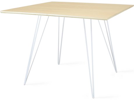 Tronk Design Williams Square Wood Maple White Dining Table