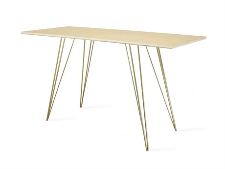 Tronk Design Williams Brassy Gold Beige Maple Wood Computer Desk Table Collection