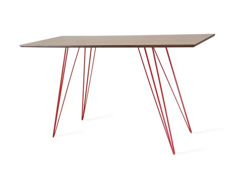 Tronk Design Williams Red Brown Walnut Wood Computer Desk Table Collection