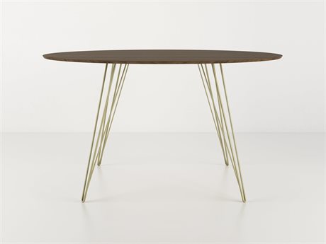 Tronk Design Williams Table Collection Oval Wood Brassy Gold Dining
