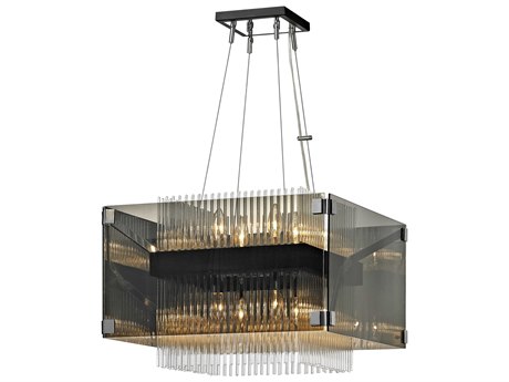 Troy Lighting Apollo 8-Light Bronze Polished Chrome Candelabra Tiered Chandelier