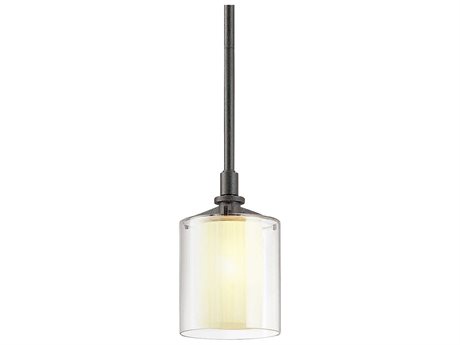 Troy Lighting Arcadia 1-Light French Iron Black Cylinder Mini Pendant