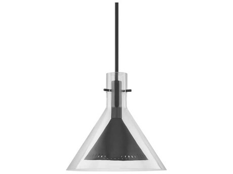 Troy Lighting Atticus 1-Light Satin Black Glass Pendant