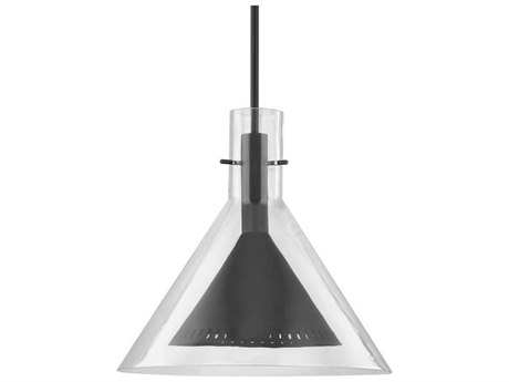 Troy Lighting Atticus 1-Light Satin Black Glass Pendant
