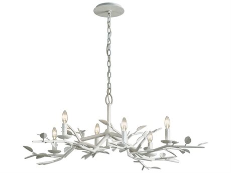 Troy Lighting Aubrey 6-Light Gesso White Candelabra Chandelier