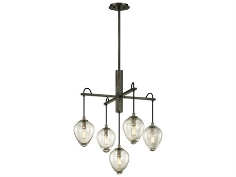 Troy Lighting Brixton 5-Light Gunmetal Glass Tiered Pendant