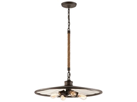 Troy Lighting Brooklyn 4-Light Bronze Glass Pendant