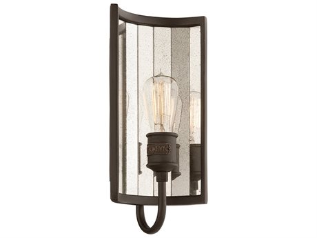 Troy Lighting Brooklyn 1-Light Bronze Glass Wall Sconce